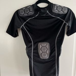 Youth Boys Black Padded Protective Shirt for Football, Paintball